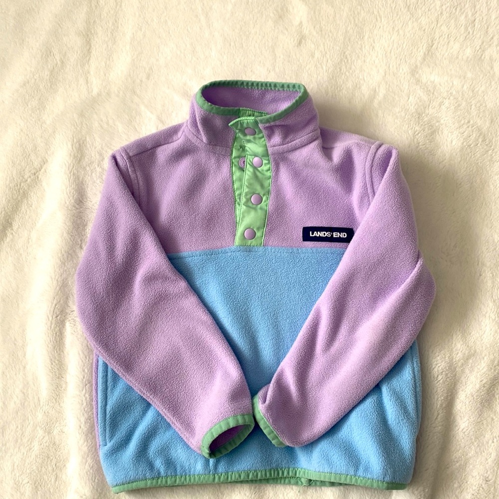 Lands End Girls Quarter Zip Fleece